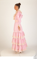  Photos Woman in Historical Civilian dress 3 19th century Medieval Clothing Pink dress a poses whole body 0003.jpg